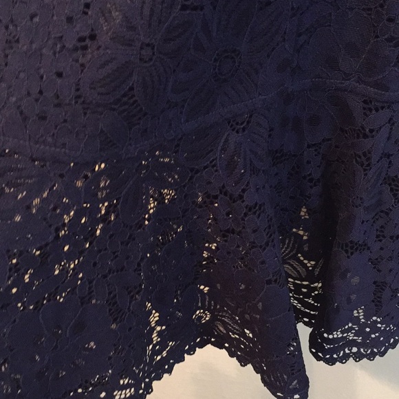 Lulu’s Navy Lace Ruffle Midi Dress - Picture 11 of 12